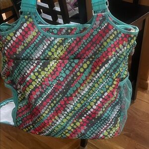 Colorful Polka Dot Women's Bag for travel or gym.   Shoe area on bottom